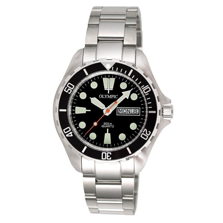Classic Gents Dive Watch - 200m - Black with Bracelet