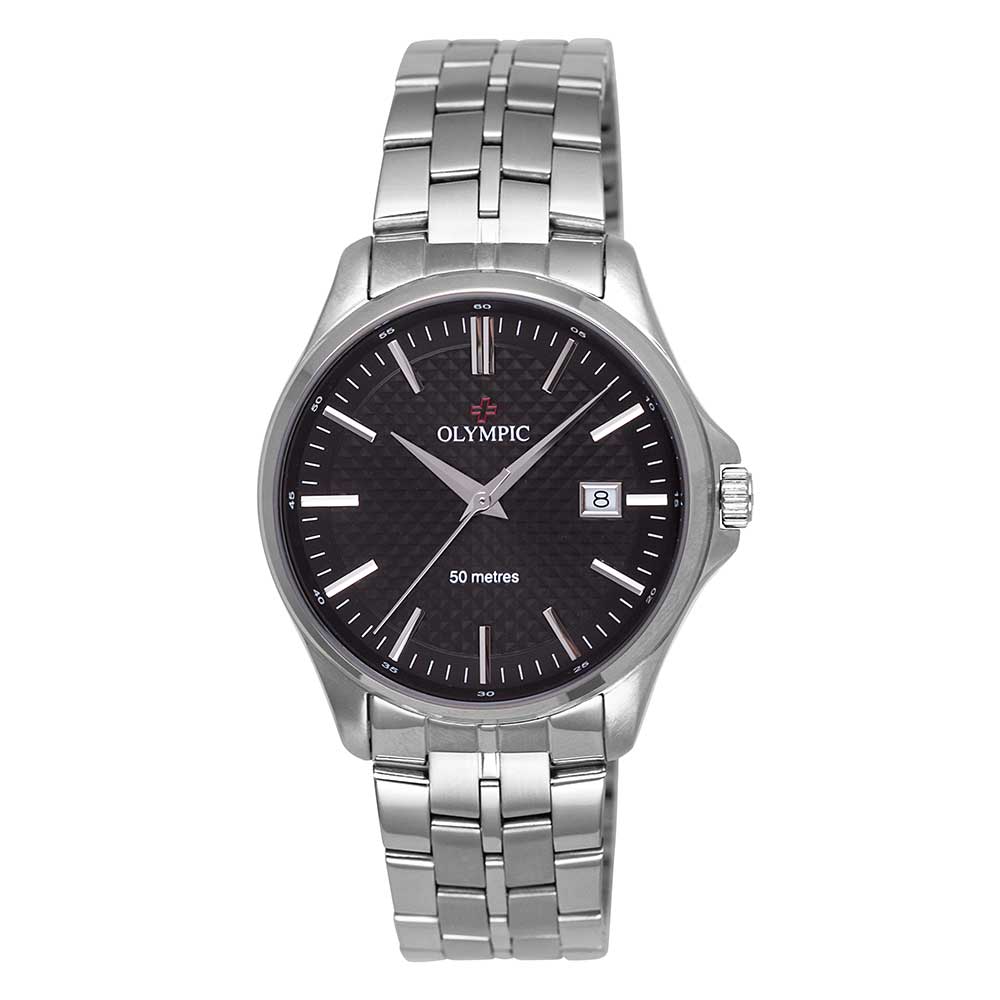 Olympic Timekeeper Series - Gents Steel Black Dial