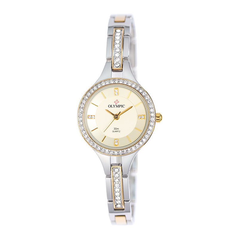 Olympic Ladies - Stone Set Halo Watch - Two Tone