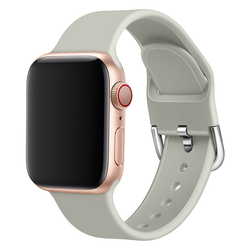 Silicone Replacement Band for Apple Watch - Light Grey