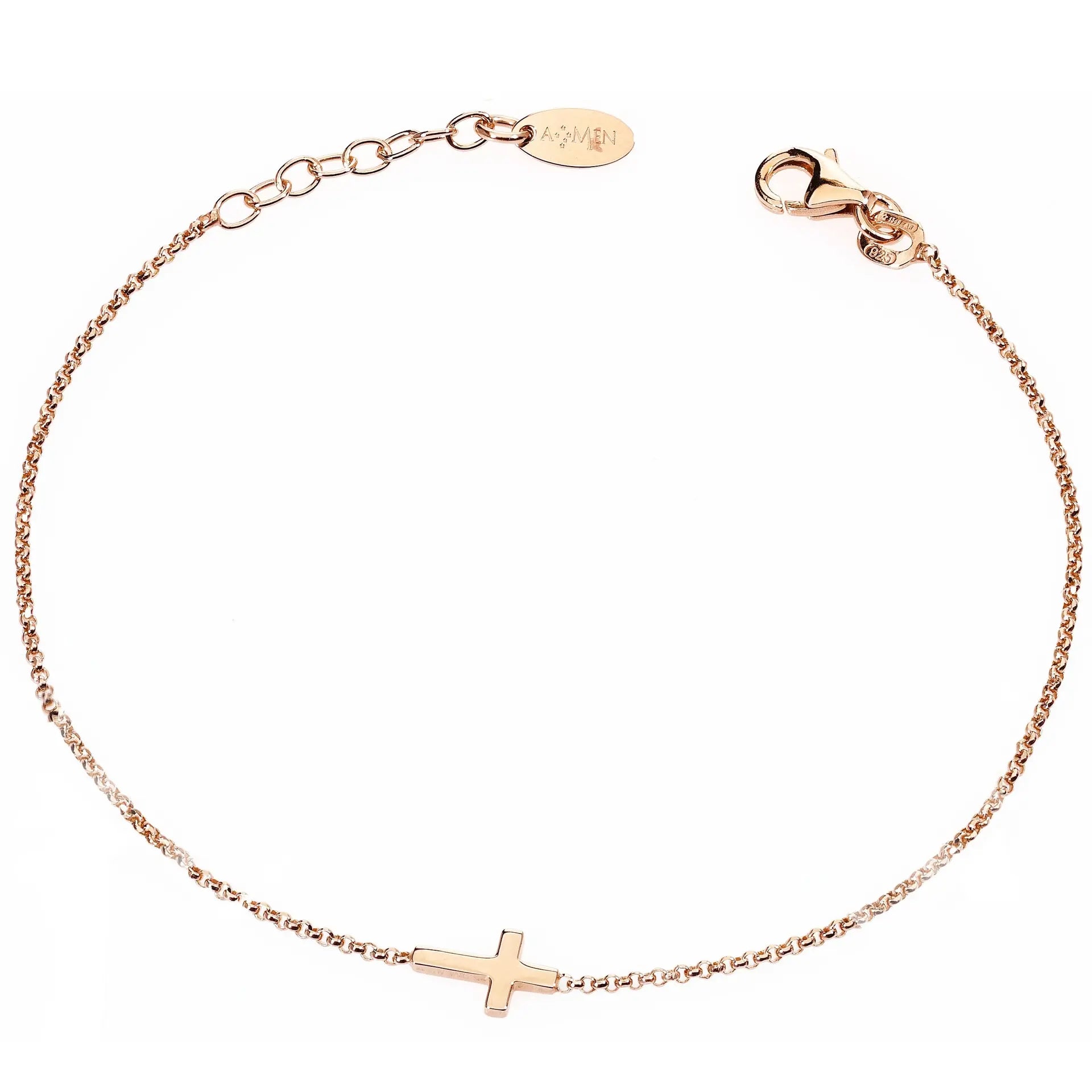 Amen Single Cross Bracelet - Rose