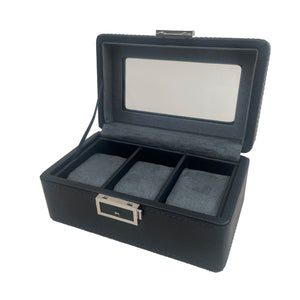 3 Slot Watch Box - Black