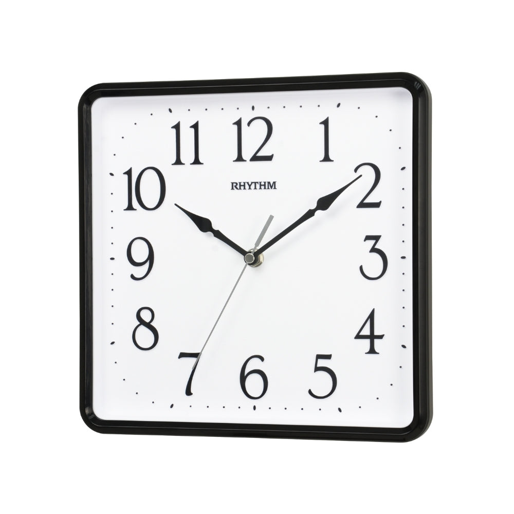 Rhythm Wall Clock Square - 25.2cm Black