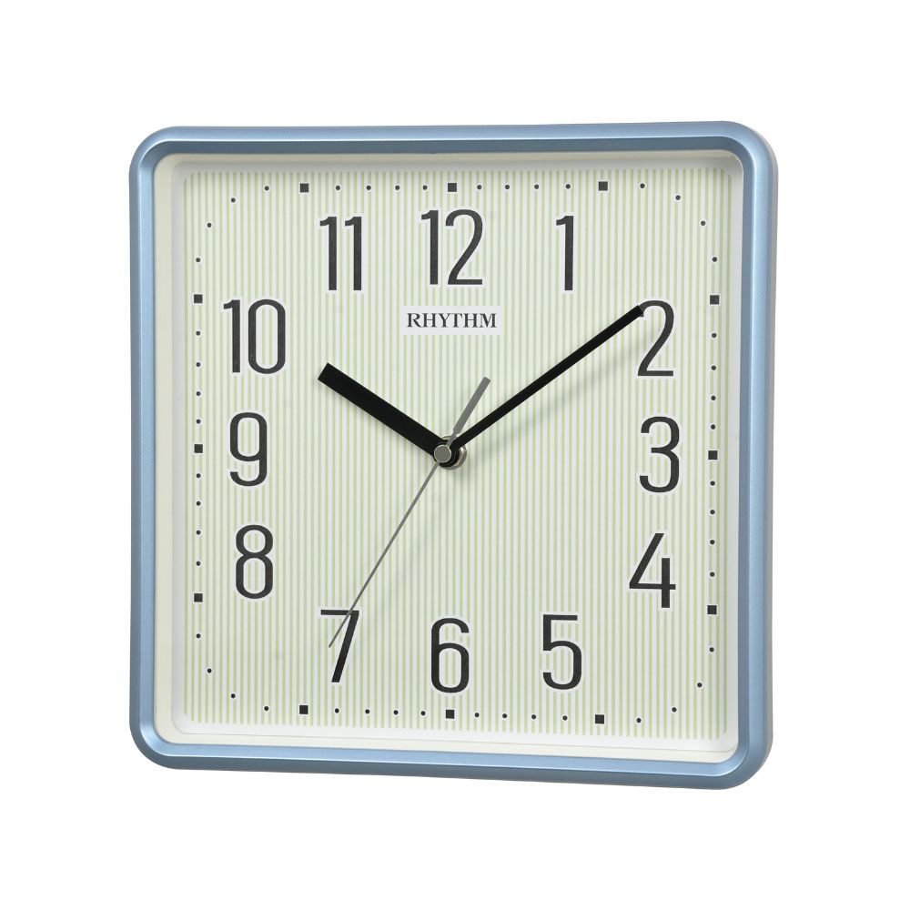 Rhythm Square Wall Clock 25.2cm – Glow in the Dark Blue