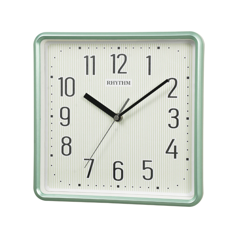 Rhythm Square Wall Clock 25.2cm – Glow in the Dark Green