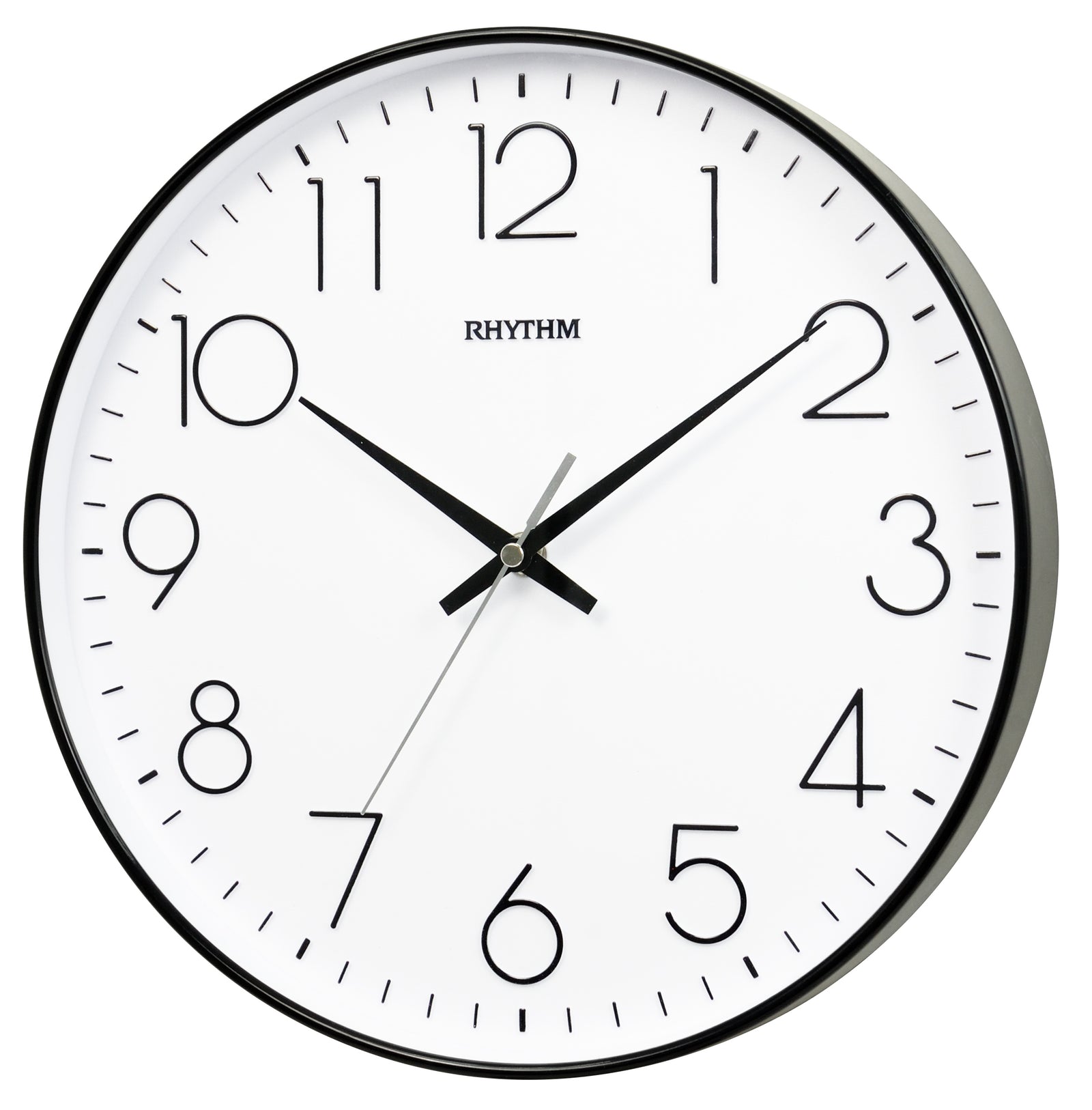 Rhythm Wall Clock 30.5cm – Black 3D Numerals