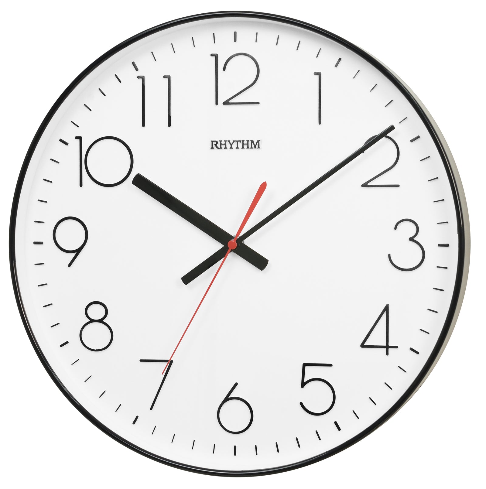 Rhythm Wall Clock 36cm – Black 3D Numerals
