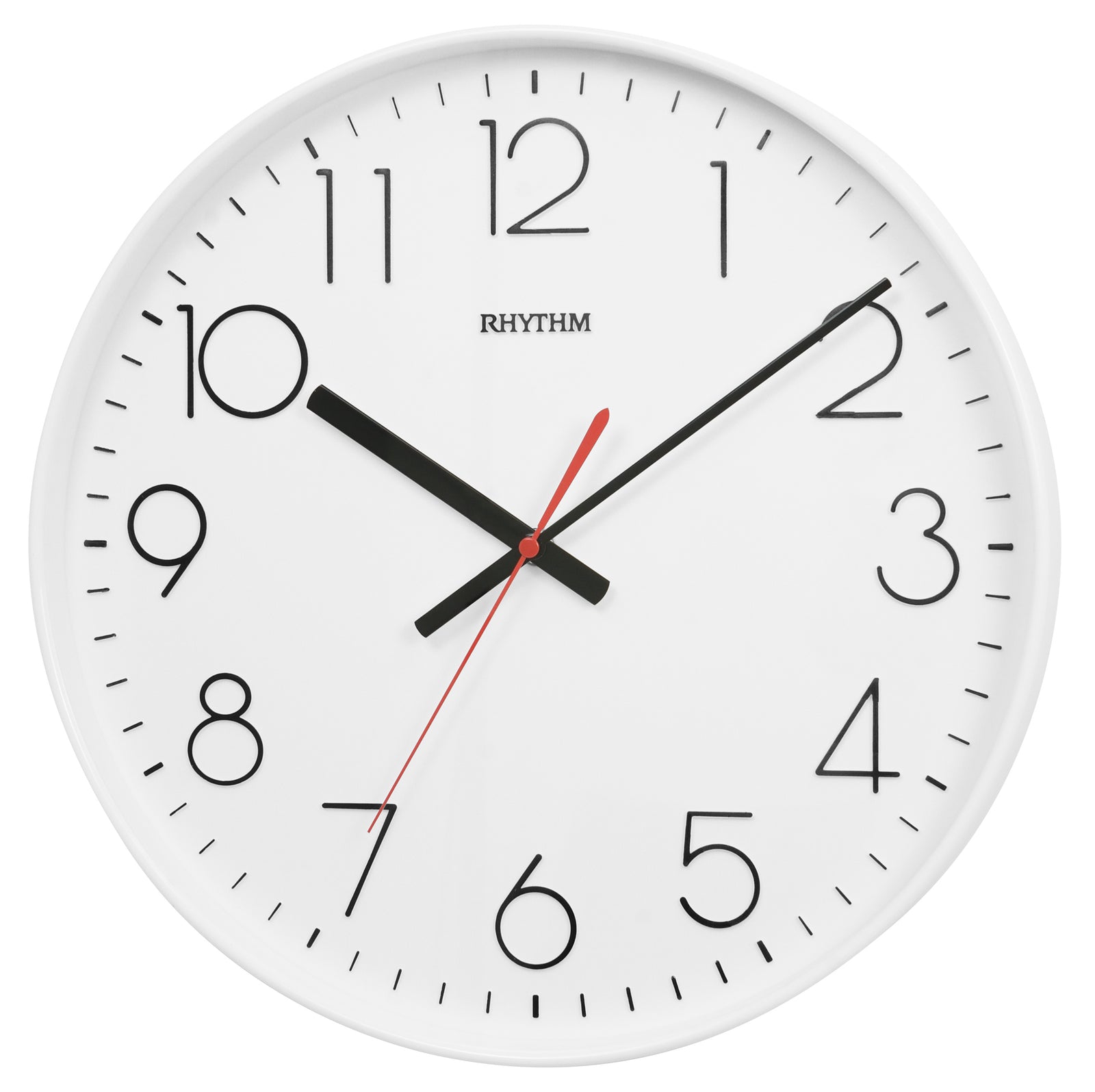Rhythm Wall Clock 36cm – White 3D Numerals