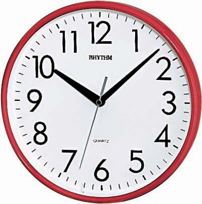 Rhythm Wall Clock 26cm - Red 3D Numerals