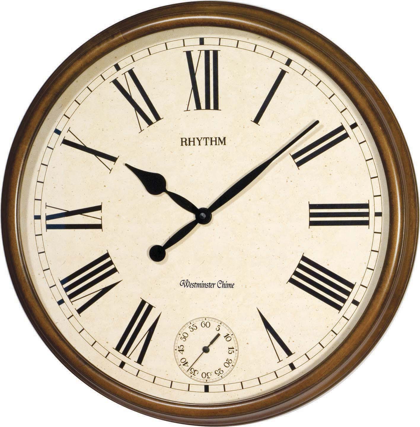 Rhythm Wooden Wall Clock 27cm – Westminster Chime