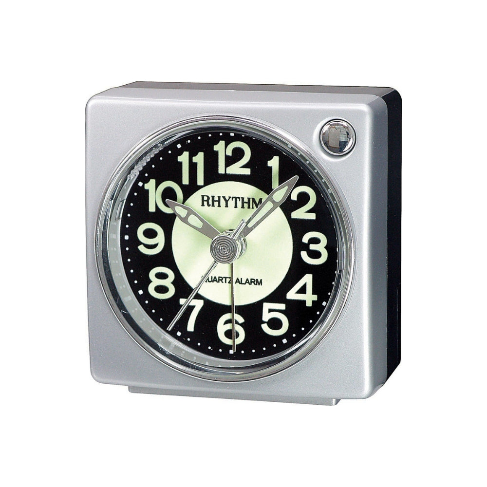 Rhythm Alarm Clock – Luminous Dial Silver
