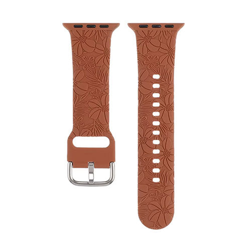 Floral Patterned Strap for Apple Watch - Burnt Caramel