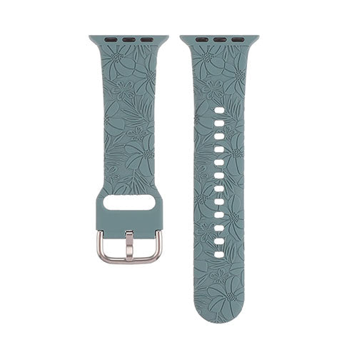 Floral Patterned Strap for Apple Watch  - Duck Egg Blue