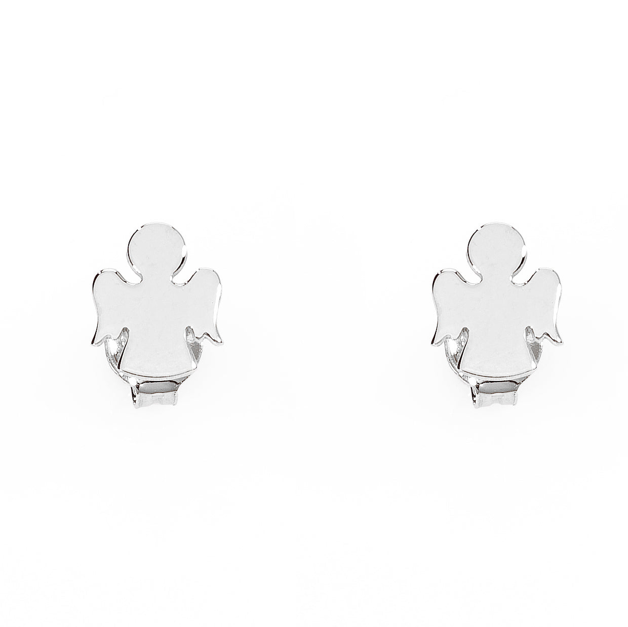 Amen Angel Earrings (Studs)  - Silver