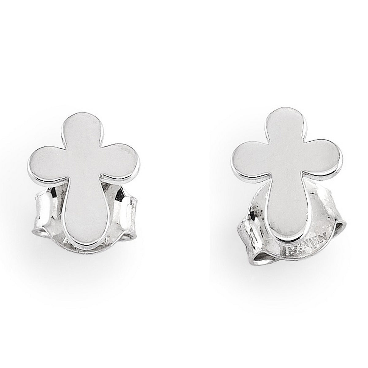 Amen Cross Earrings (Studs)  - Silver