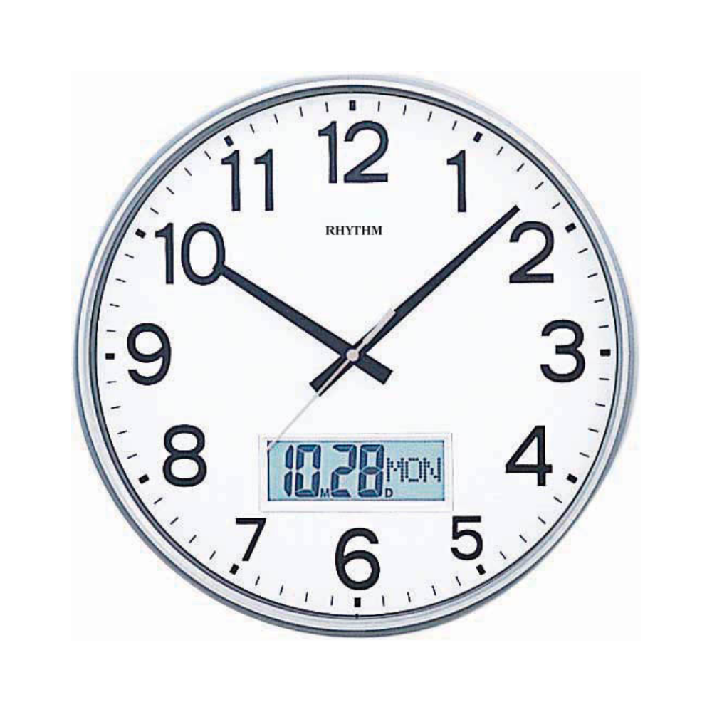 Rhythm Wall Clock 32cm – LCD Calendar