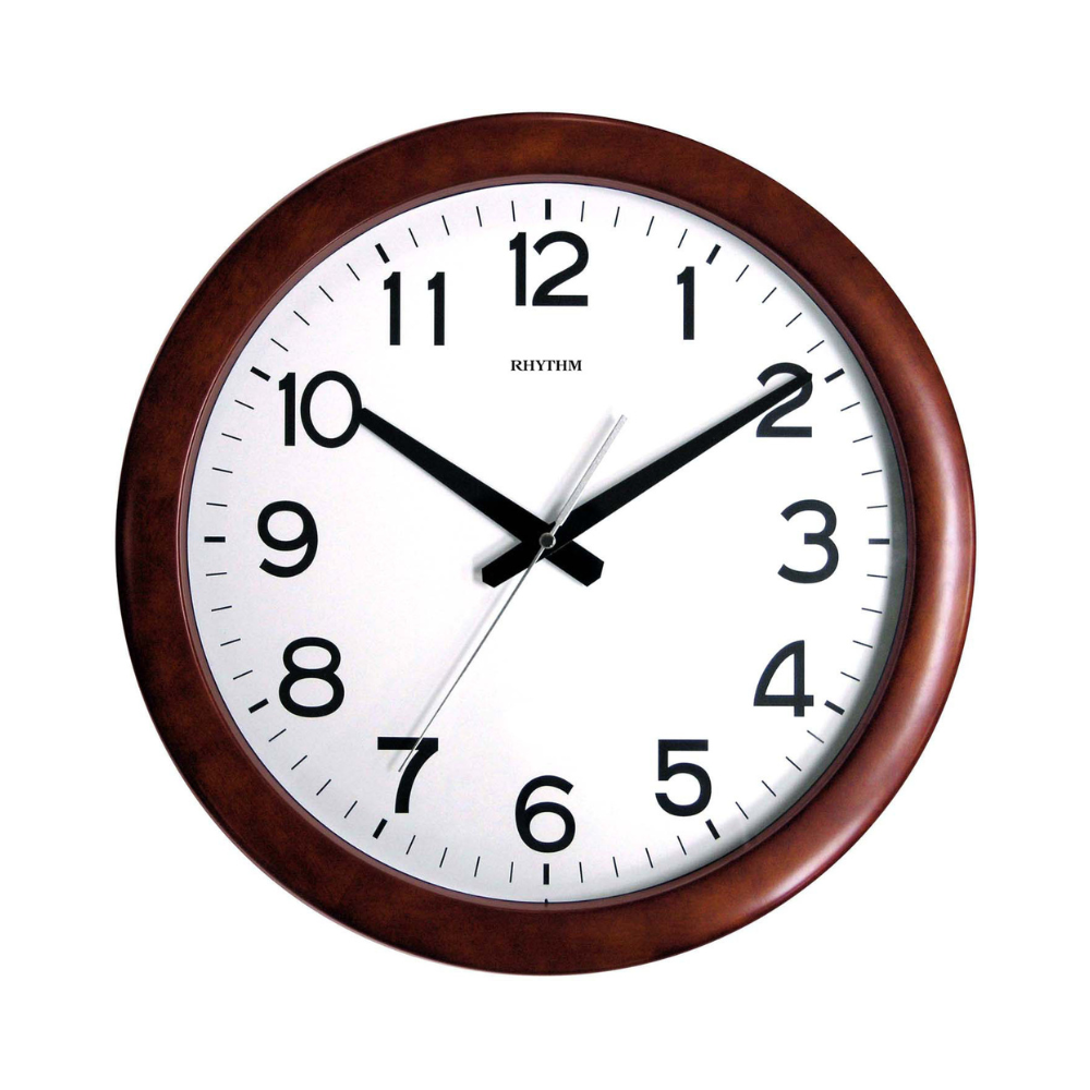 Rhythm Wall Clock 31cm - Wooden Case