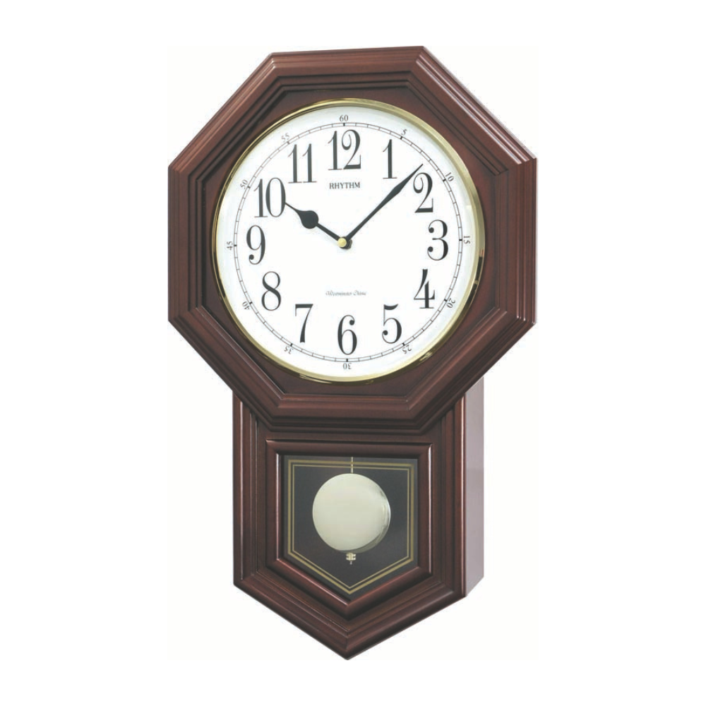 Rhythm Wooden Pendulum Wall Clock 31.6x50.2cm – Multi Chime