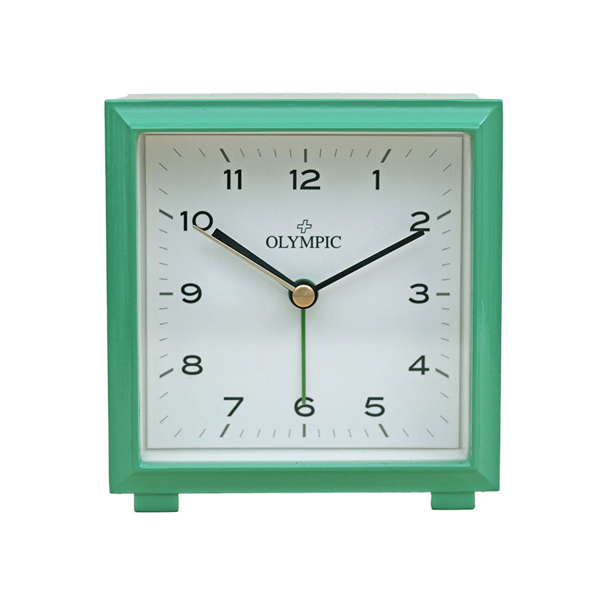 Square Metal Alarm Clock - Green