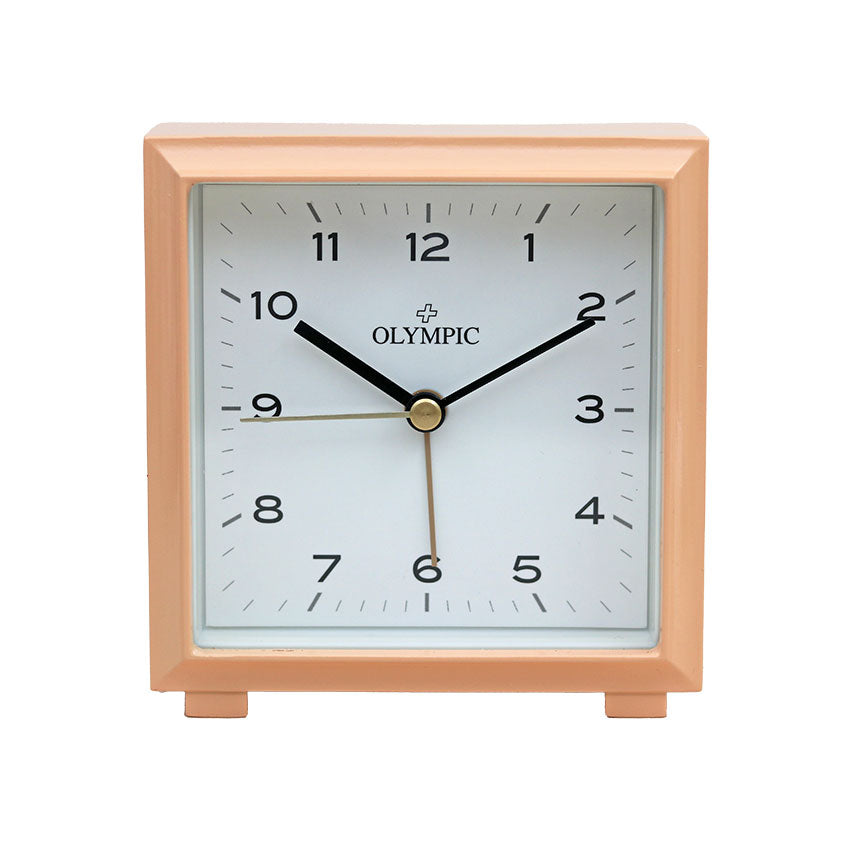 Square Metal Alarm Clock - Apricot