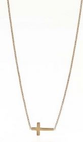 Amen Side Cross Necklace - Rose