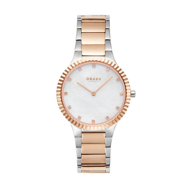 Obaku Lyng Lille Rose Gold 35mm Watch - V247LXVWSV