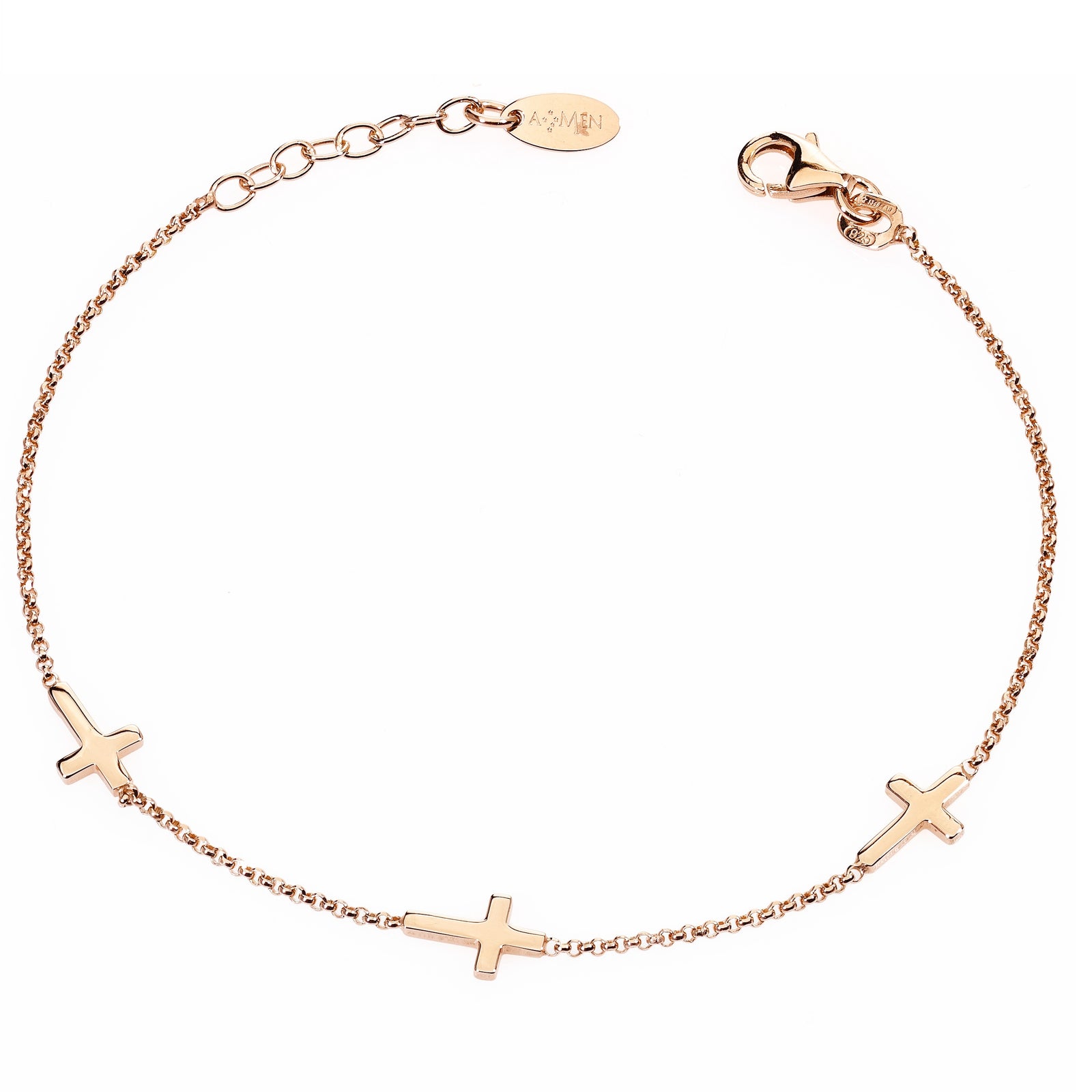Amen Triple Cross Bracelet - Rose